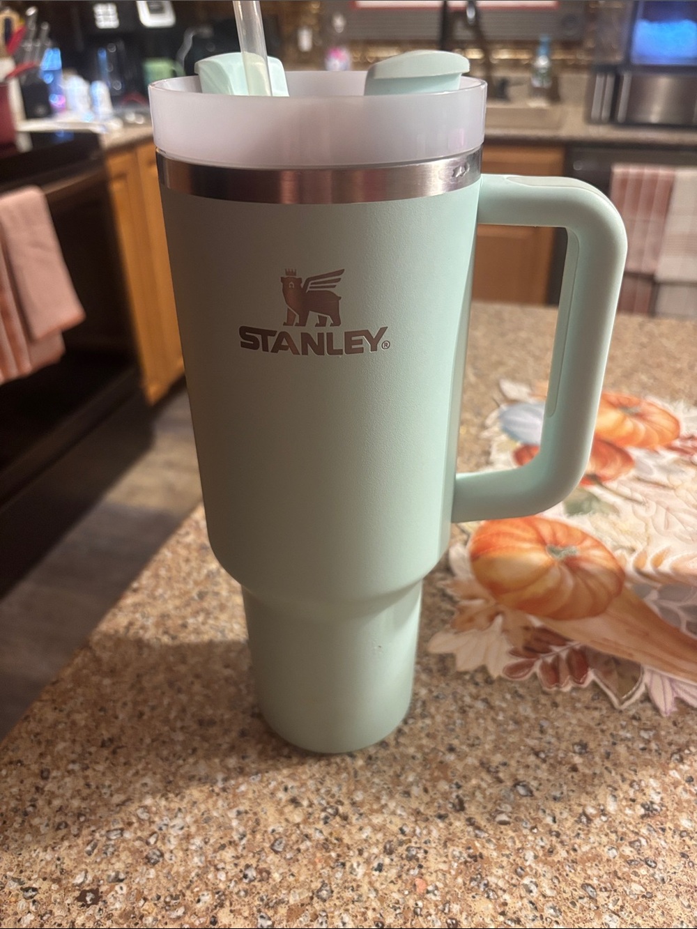Stanley Mint Green Adventure Handle Tumbler - Insulated Travel Mug